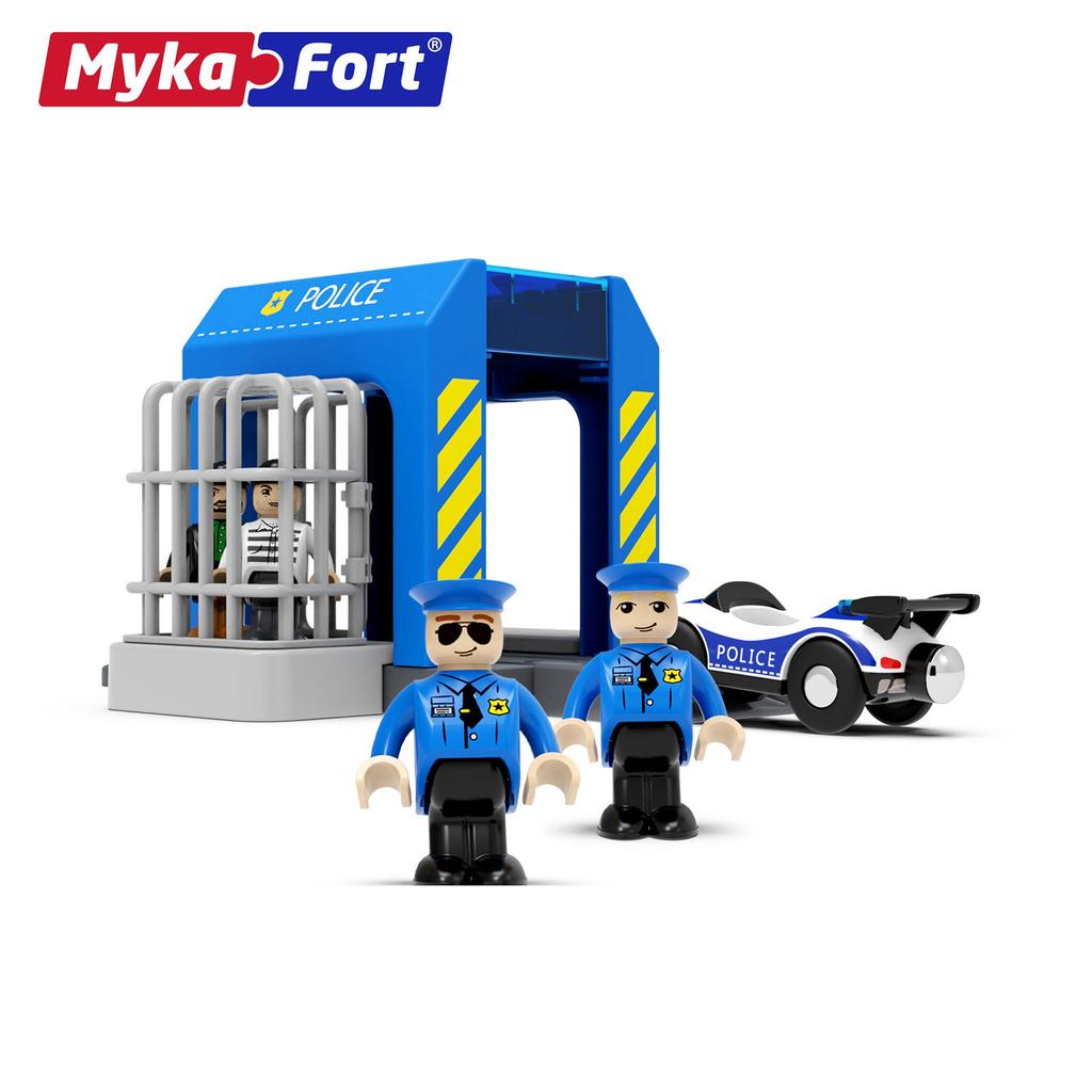Magnetic Police Car Series Expansion Accessories Include Police Figurine Compatible Wooden Track Toy