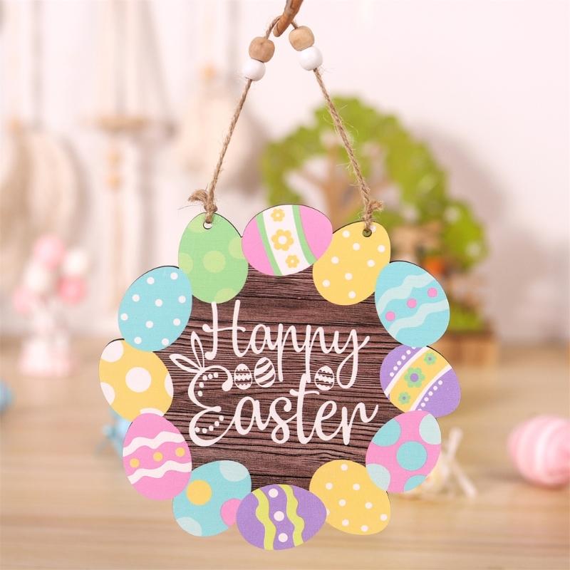 Easters Door Sign Offering Color Easters Party Supplies Wood Door Ornament Suitable for Home Office and Shop Decorations
