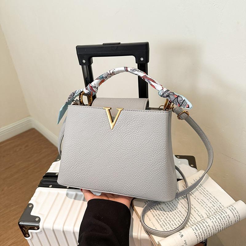 New fashionable lychee pattern lady bag portable shoulder oblique span women's bag