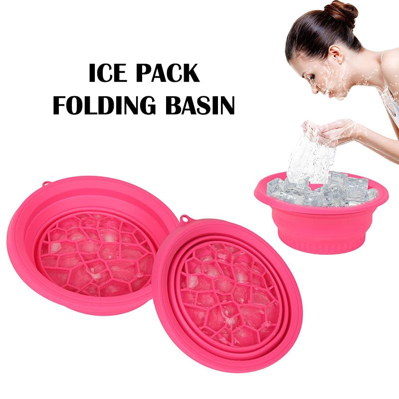 Silikon faltbare Gesichts-Eisschüssel mit integrierter Eisform Facials Tauchwaschbecken zum Porenverkleinern Tragbar für zu Hause Hautpflege
