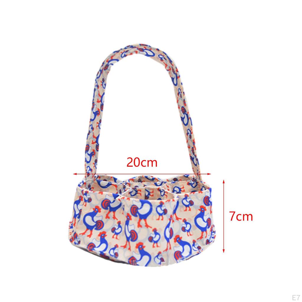 Canvas ägghållare påse Uppsamlingskorg Slitstark bärbar för ägg