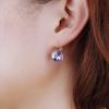 Girls Square Crystal Rhinestone Women 6 Colors Fashion Drop Earrings Ear Studs Wedding Jewelry