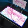 RGB Anime Cute Hakui Koyori Mousepad Non-slip Rubber Gaming Hololive Mouse Pad Keyboard Mat Computer PC Laptop Pad Game Desk Mat