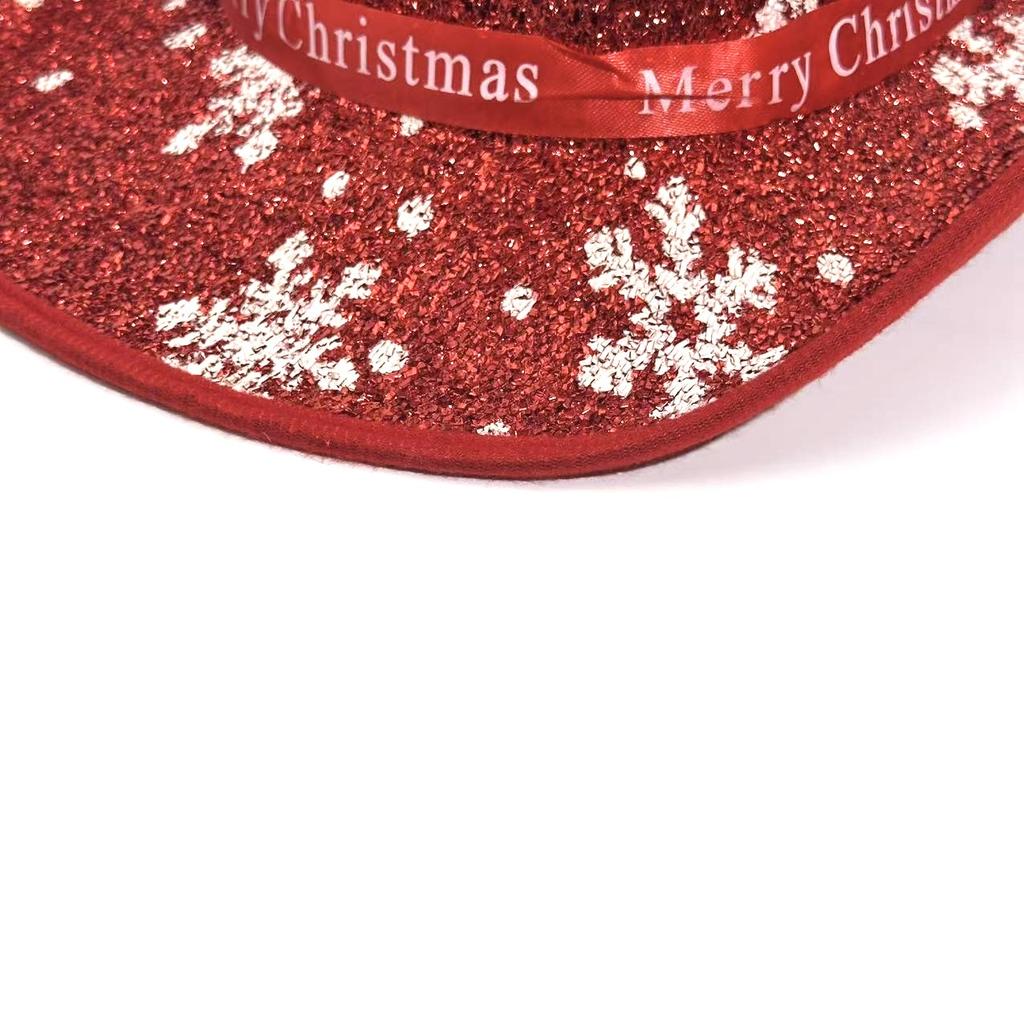 Halloween Christmas Composite Cowboy Hat, Christmas Snowflake Party Western Cowboy Hat