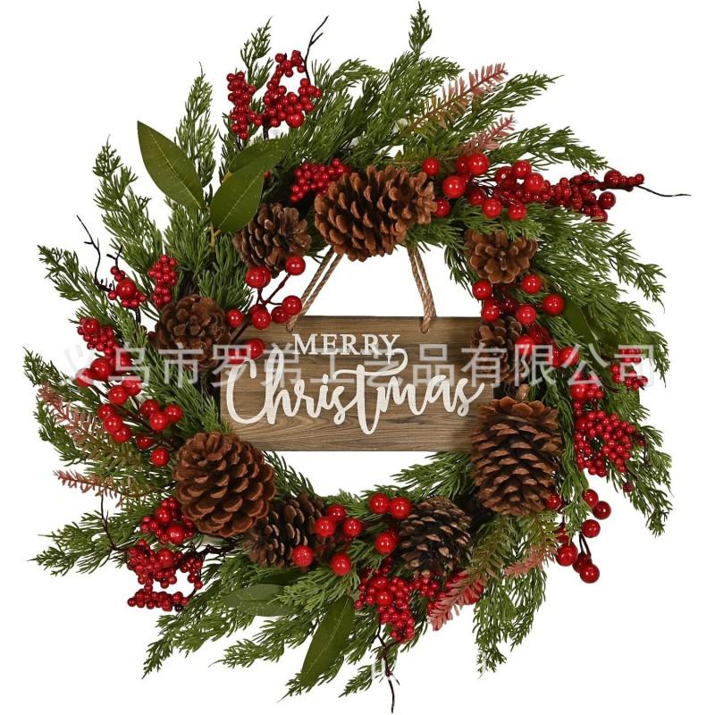 Christmas Wreath Door Hanging Decor Home Mall Window Party Festive Simulation Ornament