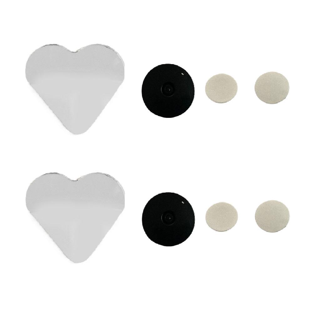 2Pcs Heart Blind Spot Mirror Car Frameless Side Mirror Blindspot Stick-on Car Convex Rearview Mirror Auxiliary Set Car Accessory