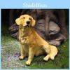Resin Sitting Golden Retriever Animal Figurine Garden Decor Gift For Housewarming And Parties