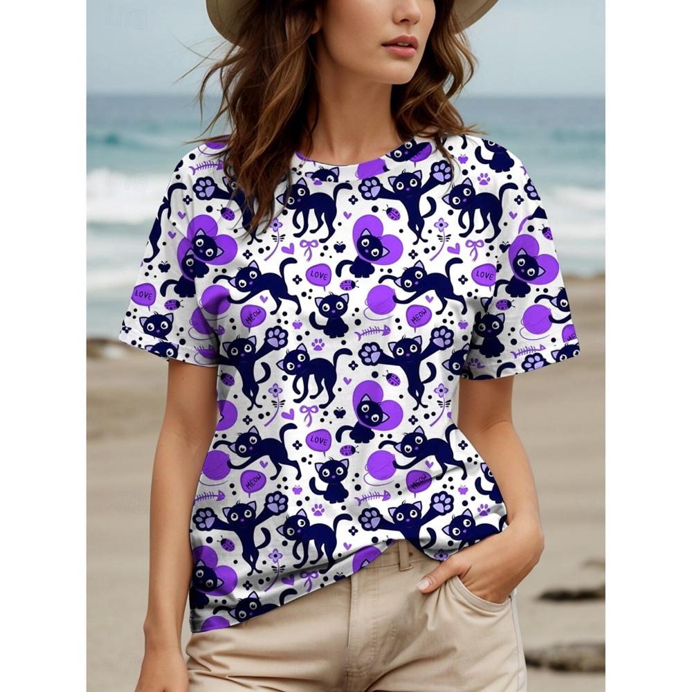 

Летняя модная женская футболка с принтом Heart LOVE, классические футболки с коротким рукавом и круглым вырезом, обычные топы с круглым вырезом XXXL