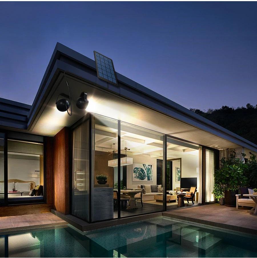 Dual Head Solar Spotlights Outdoor Indoor LED Landscape Spot Light 2-in-1 Waterproof Solar Powered Wall Lighting for Garden