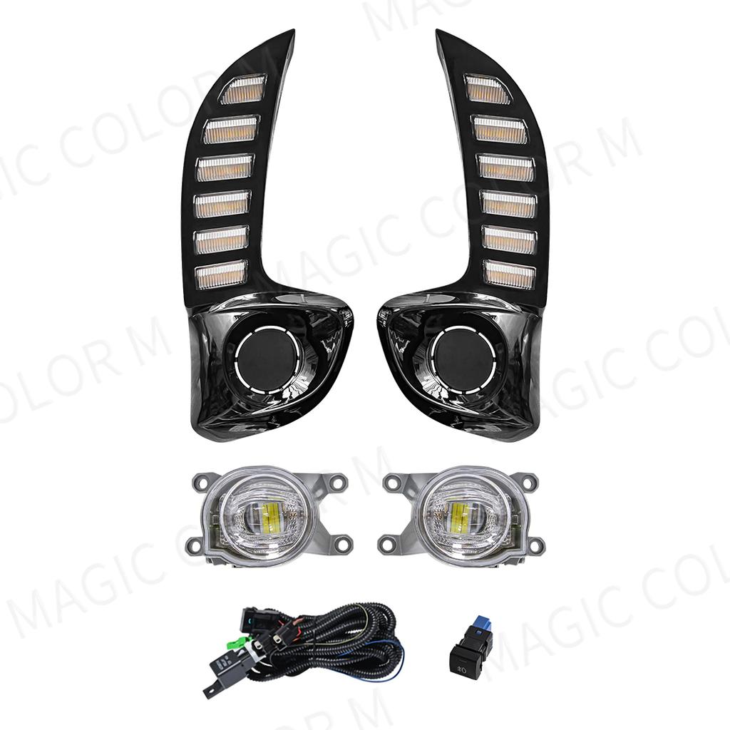 LED Daytime Running Light For Toyota Yaris Vios 2020 2025 2025 DRL Front Bumper Daylights Turn Signal Fog Lamp White Yellow 12V