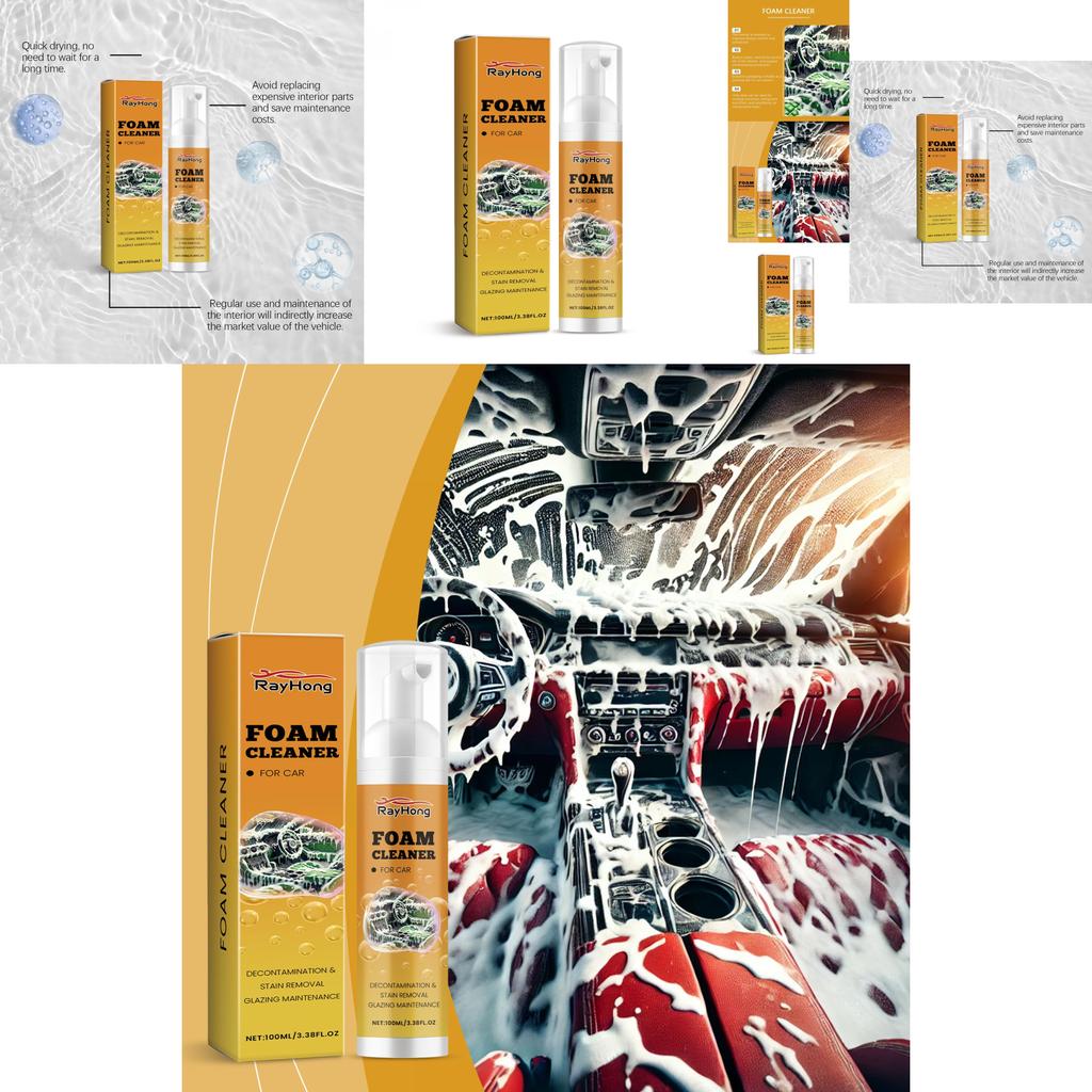 Rayhong Car Foam Cleaner 100ml Premium Foam Cleaner For Interior Care And Protection