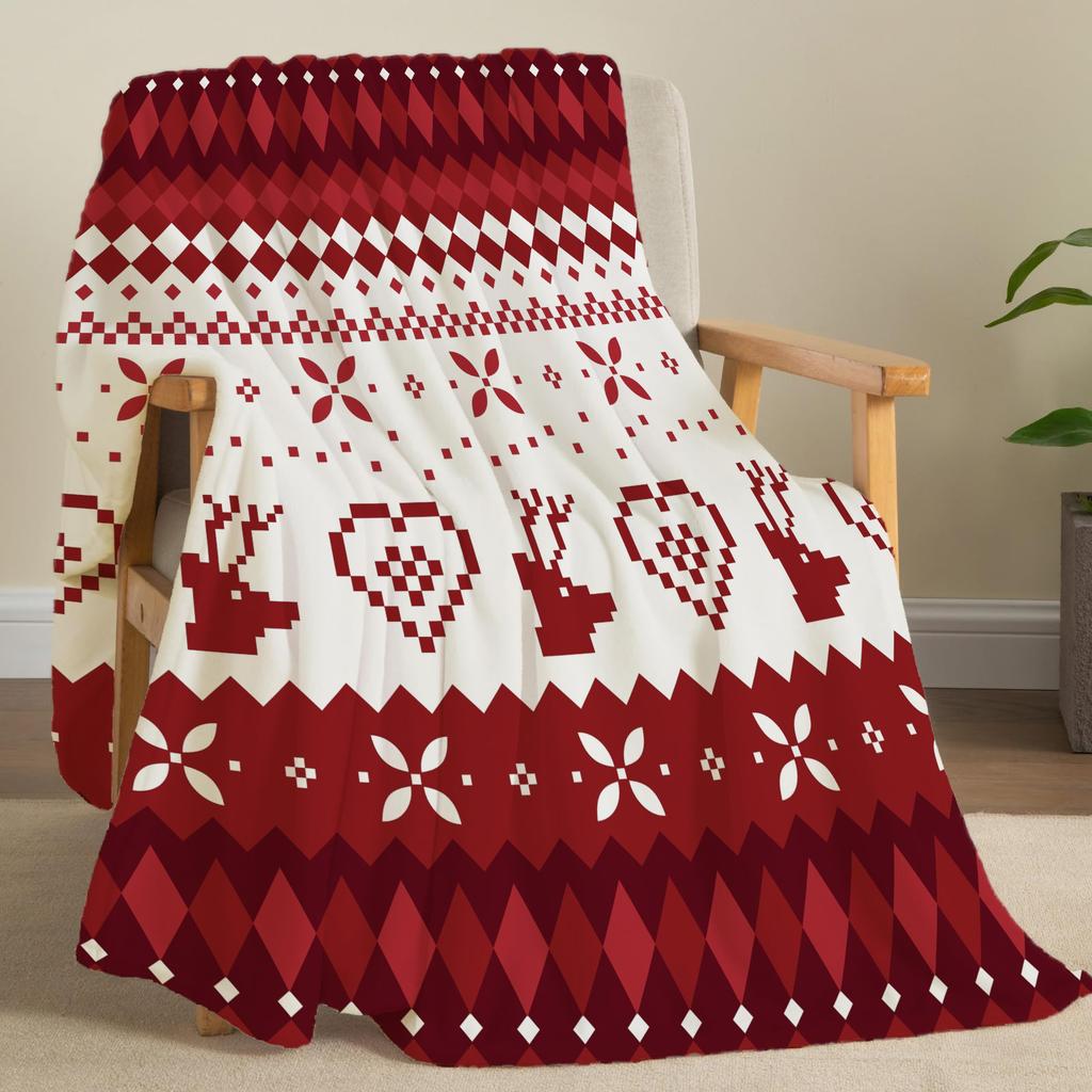 Jul Kreativ Pläd Filt Flanell Tryck Filt Supermjuk Mysig Soffa Sovfilt Hemfilt Perfekt Hemgåva till Hennes