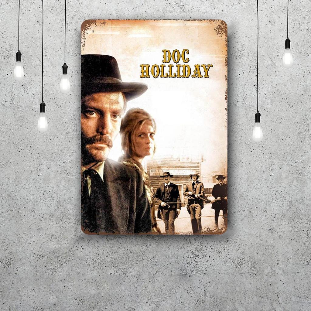 doc holliday Classic Poster Rusty Metal Plaque Retro Decorative Plate Bar Man Cave Garage Club Metal Sign Wall Decoration