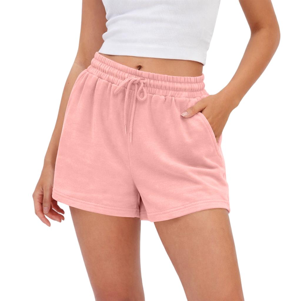 Women Drawstring Waist Casual Shorts with Elastic Soft Fabric Relaxed Lounge Bottoms for Summer Daily Wear