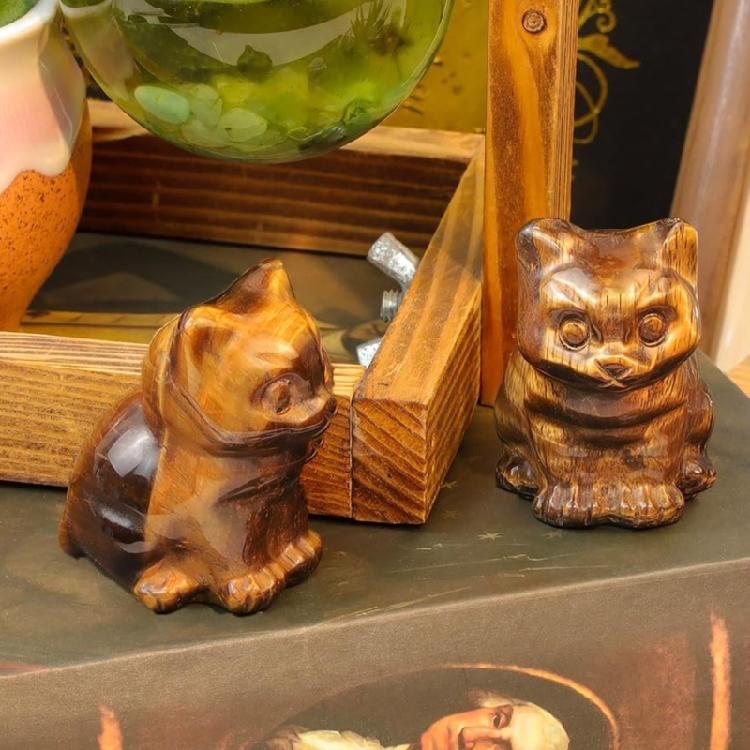 Kristall sitzende Katzen Statue Figuren Kätzchen Skulptur Katzen Dekorationen Schmuckstück für Büro Raum Haus Schreibtisch Dekorationen