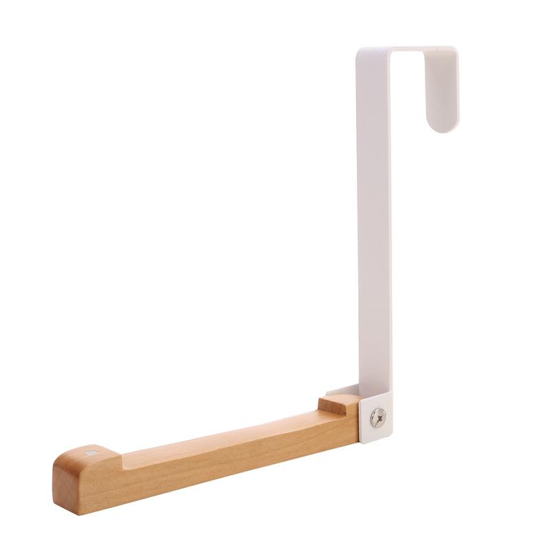 

Настенная вешалка для двери сзади без перфорации, складной крючок из дерева и металла, вешалка для одежды, шарфов, пальто, шляп, крючок для подвешивания белый