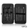 7/10/12/16/18Pcs Black Manicure Set Nail Clippers Hand Foot Face Care Stainless Steel Accessories Stainless Steel