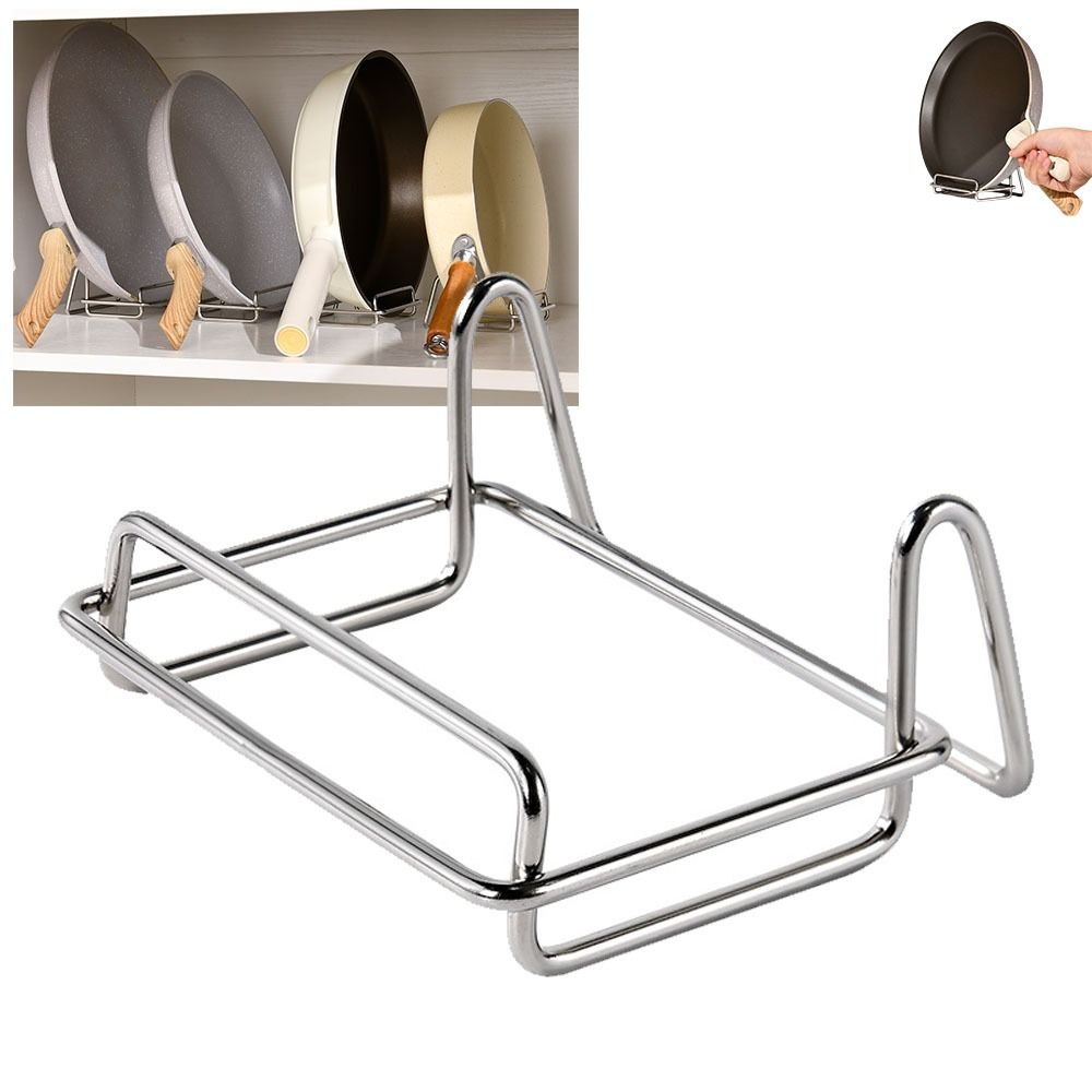 Space Saving Countertop Cookware Rack Vertical Pot Lid Drying Rack Durable Pot Rack