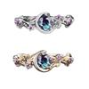 Three Jewels Women's Floral Diamond Ring: Trendy European & American Design, Celebrity-Inspired Versatile Jewelry
