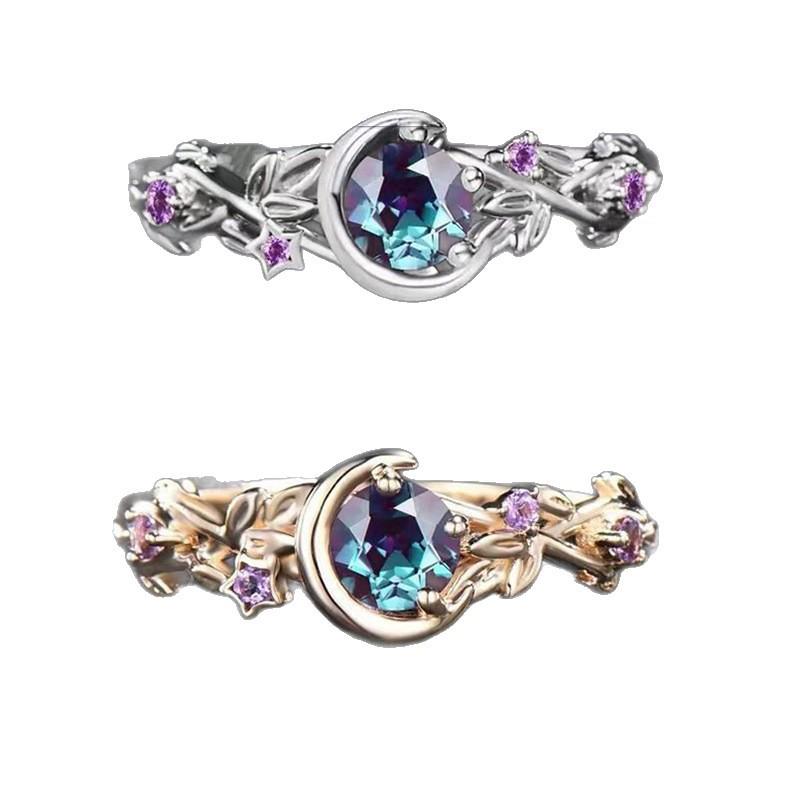 Three Jewels Women's Floral Diamond Ring: Trendy European & American Design, Celebrity-Inspired Versatile Jewelry