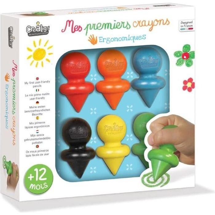 Coffret Loisir Créatif - Créa Lign - Mes Premiers Crayons - Ergonomiques - Lavables - Dès 12 Mois