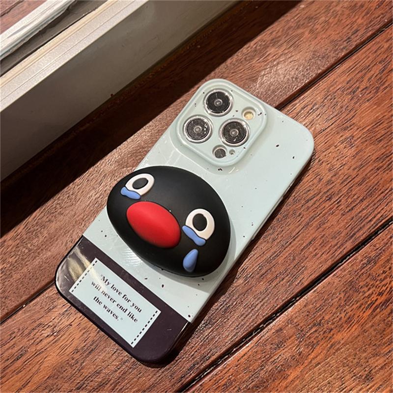 Korea Cute Cartoon Funny Penguin Lazy Griptok Bracket For iPhone 14 Pro Max Phone Holder Ring Support Stand Grip Tok Girl Gift