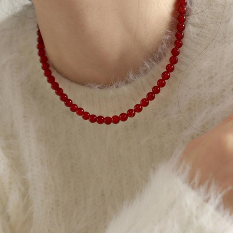 geegee [silver925] red onyx necklace