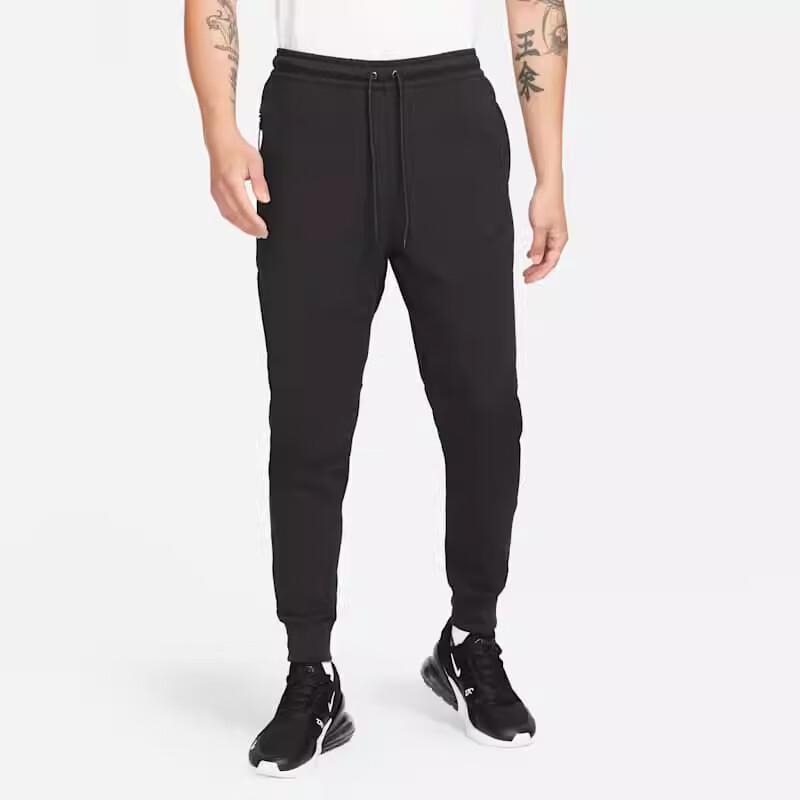 Nike Logo Print Solid Color Loose-Fit Sweatpants Men Bottoms Black DR9090-010