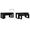 Coffee Table Set 2 Pcs Black Oak Effect Wood Based Material