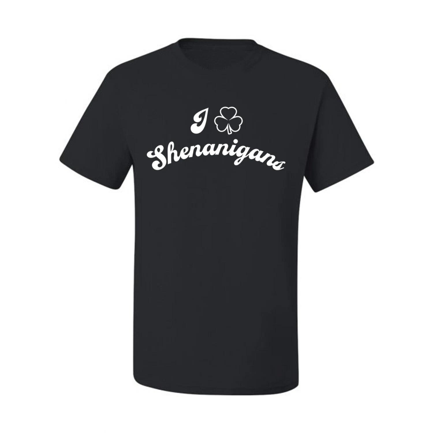 I Heart Shenanigans Shamrock St Patricks Day Men Graphic T- Shirt 2XL