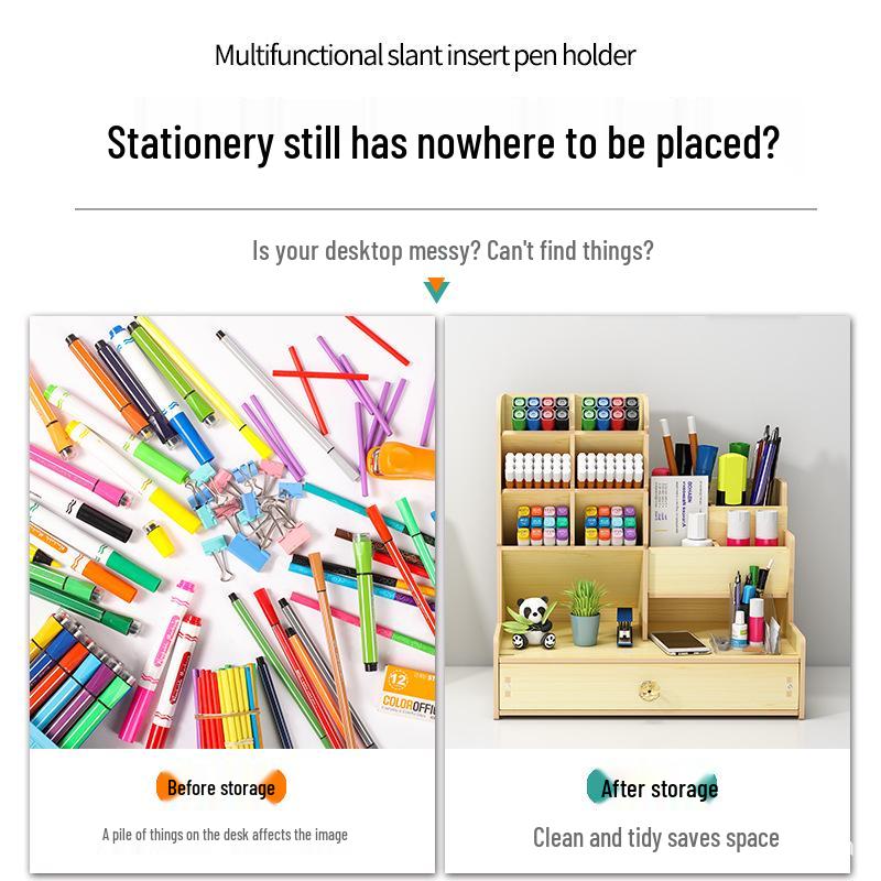 Nordic Creative Pen Holder Storage Box – Fashionable Desktop Ornament & Makeup Brush Organizer