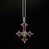 Crimson Gothic Cross Pendant Necklace Jewelry European and American Punk Style Weird Style