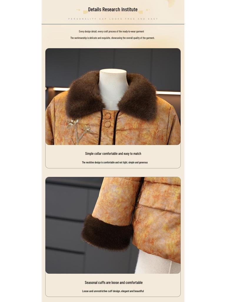 Stylish Fleece-Lined Winter Cotton Jacket for Moms: Warm, Thickened Coat for Middle-Aged & Elderly Women