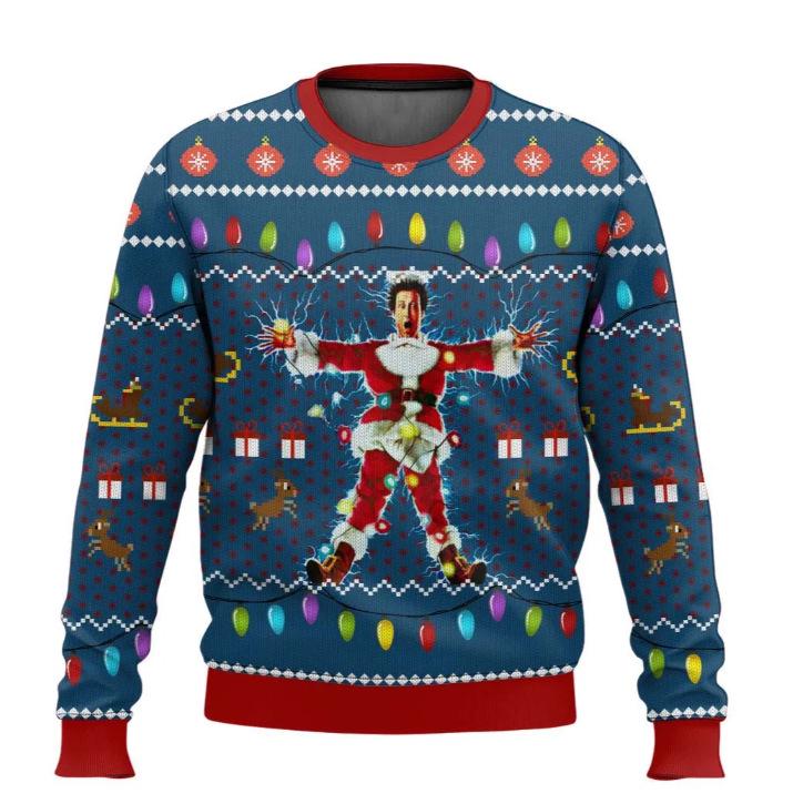 European & American 3D Christmas Character Unisex Round Neck Hoodie XL