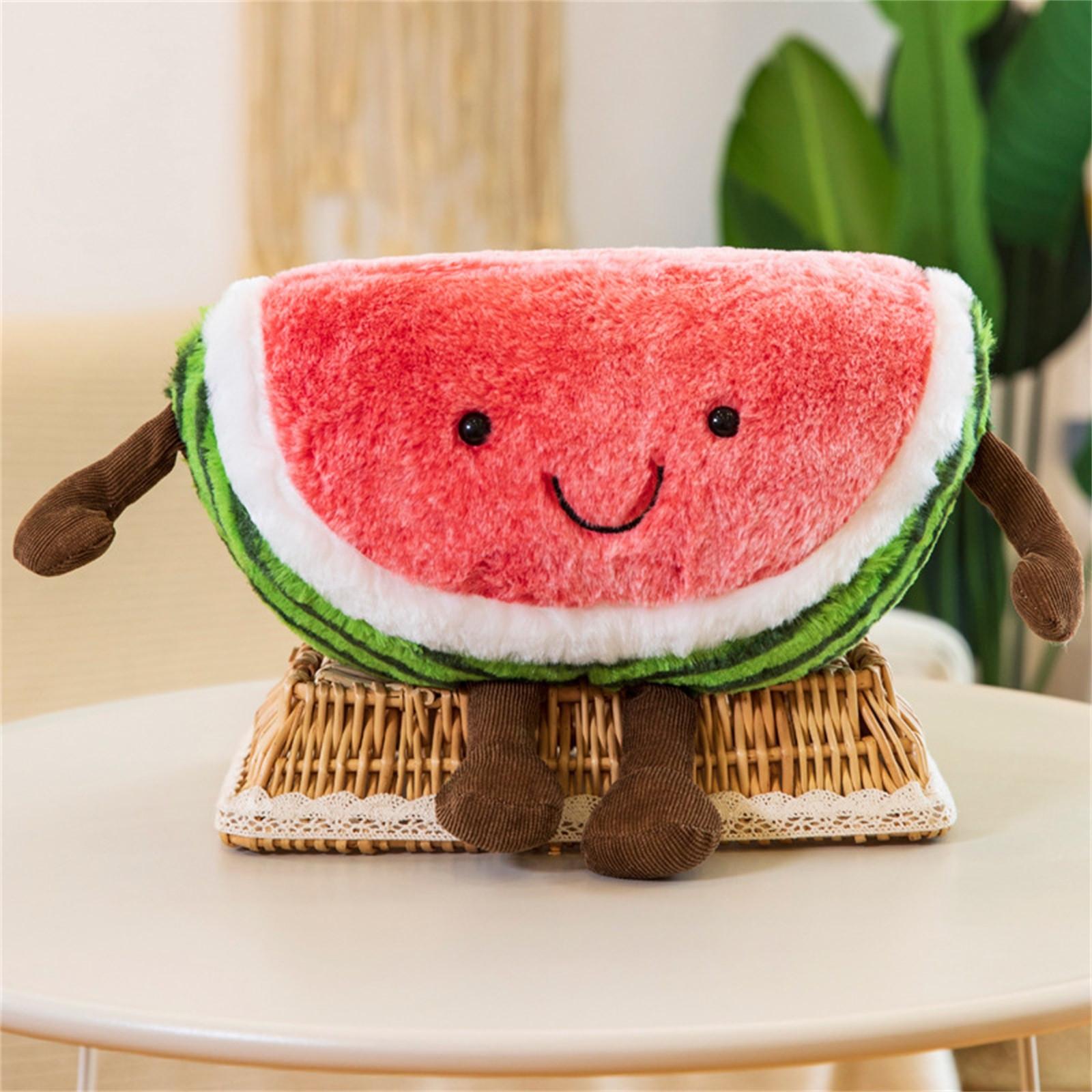 Adorable Watermelon Plush Toy for Kids Soft, Cuddly Stuffed Fruit with Face & Arms, Perfect Gift One Size