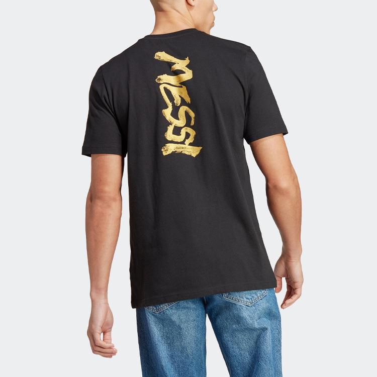 Adidas Messi Fußball CNY Grafik T-Shirt Herren Tops Schwarz HY1013