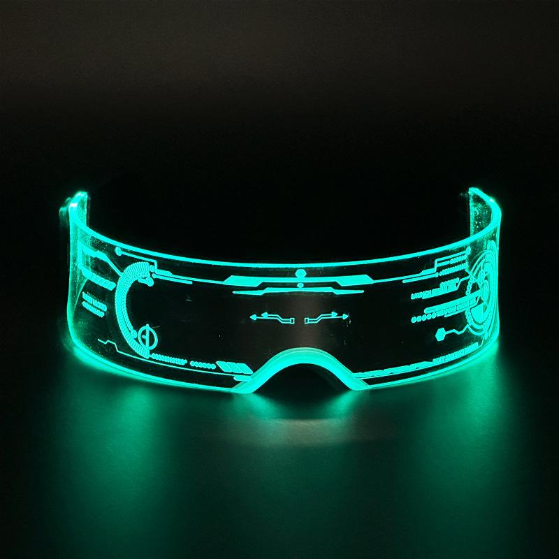 Punk‑Gypsy Tech‑Style LED Glowing Glasses, Flash‑Effect Party Eyewear for Electric‑Music‑Festival KTV Bar Cyberpunk‑Themed Events