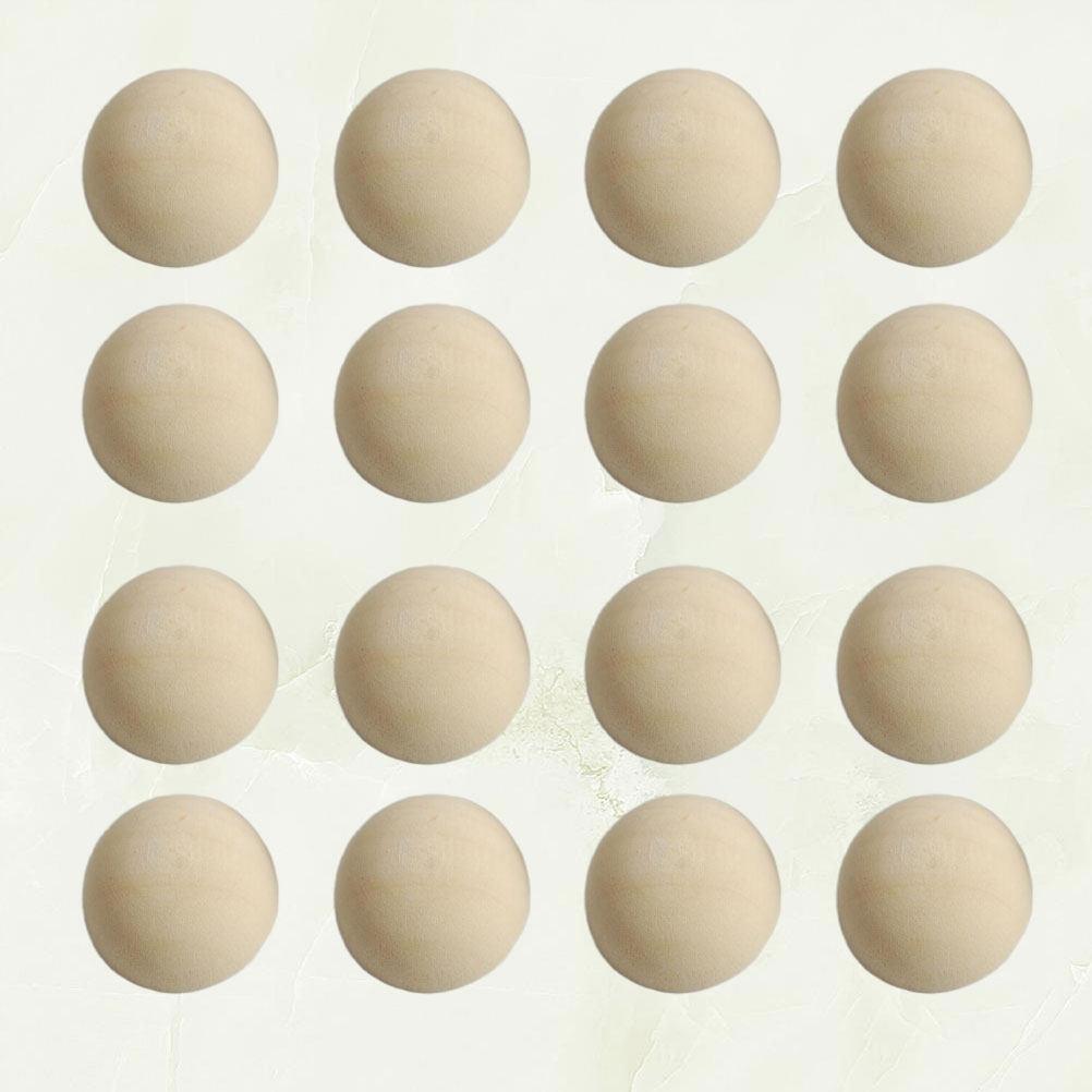 40Pcs Half Wooden Sphere Balls 25Mm Sturdy Uniform Size for Crafting Projects Decorative Props Handmade Ornaments DIY Wood Art