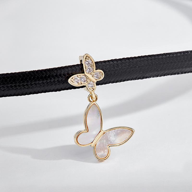 New butterfly swirling neck chain short simple niche necklace temperament Internet celebrity choker neck jewelry neck strap