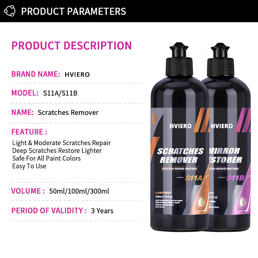 Cuidados com a pintura Polimento Líquido Cera Auto Kit de remoção de arranhões Agente de reparo anti-riscos Processamento de detalhes Acessórios para carros 50ML-300ML
