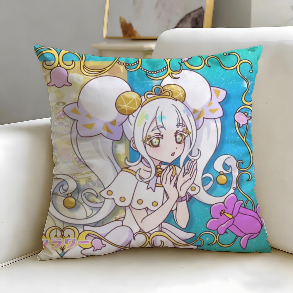 Idol Anime Kiratto Pri Chan Cushion Cover Soft  EasyWash Pillow Case  Versatile for Couch Bed Travel and Office