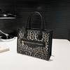 Women's Leopard Print PU Leather Shoulder Bags Casual Handbag Top Handle Purse for Shopping and Travel Commuter Bag