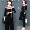 Spring and Autumn Fashionable Hooded Sweatshirt Women's Long-sleeved Casual Sportswear Loose Two-piece Set