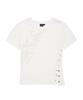 AAKAM Snap Gothic Half Top (White)