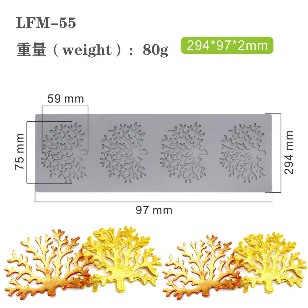 Dolian Coral Branches Leaf Fondant Lace Pad Silicone Mold DIY Chocolate Plate Cake Decoration Baking Mold Bakery Accessories