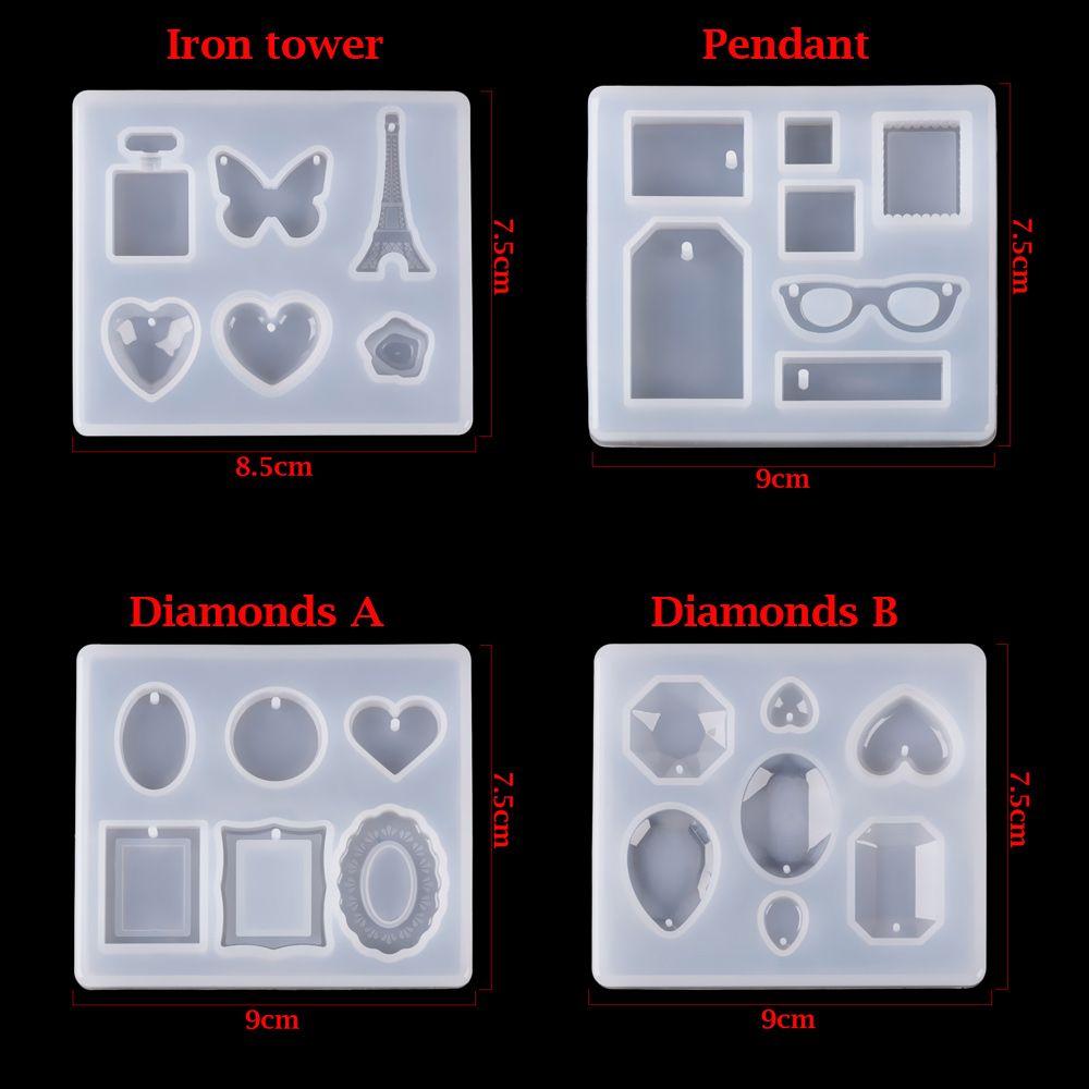 Transparente Schmuckherstellungswerkzeuge Epoxid-DIY-Harzformen Silikonformen Schlüsselanhängerform