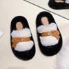 Thick-bottomed small fragrant fluffy slippers for women to wear in autumn and winter 2025 new cute home women's winter fluffy slippers