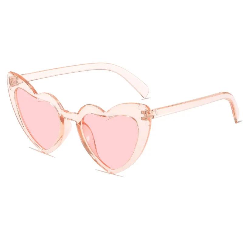 Retro Fashion Heart Shaped Sunglasses Outdoor Sunscreen Alien Personality Party Street Photography Men'S And Women'S Sunglasses