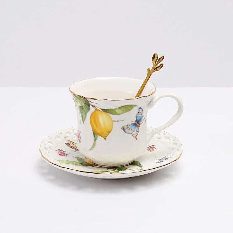 Farfurie Ceramică Stil European Elegant Model Lămâie Farfurie Cină Friptură Set Ceașcă Cafea Farfurie Desert Bucătărie Occidentală