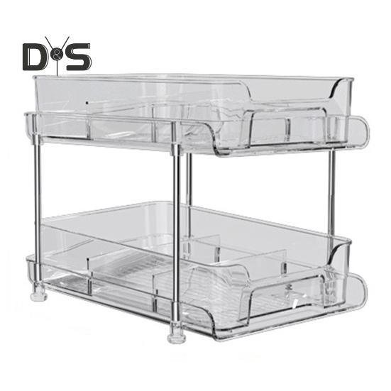 

Прозора полиця для зберігання косметики. Просте встановлення. Багатоцільова прозора шафа. Органайзер. Висувна стійка. чистий